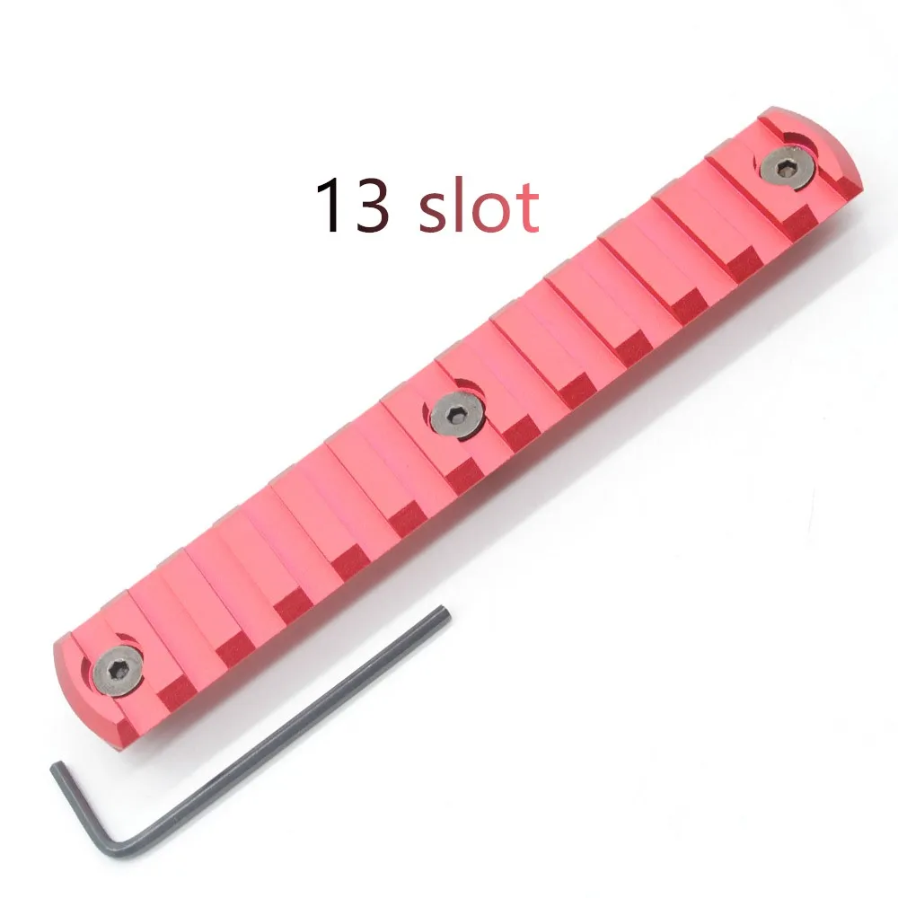 

Red Anodized 5/7/9/11/13 Slots Key mod Picatinny/Weaver Rail Section For Keymod Handguard Rail Mount System