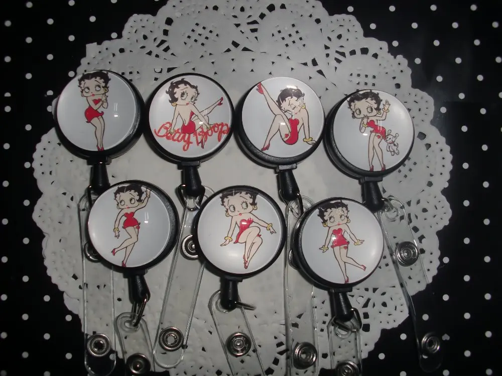Betty Boop Выдвижной ID бейдж катушка 10 шт./лот | Канцтовары для офиса и дома