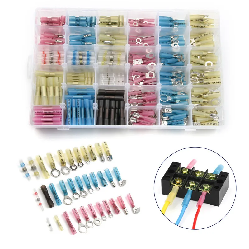 420Pcs Heat Shrinkable Solder Terminal Connector Ring Fork Insulated Waterproof Wire & Cable Connection Terminal Kit
420Pcs Heat Shrinkable Solder Terminal Connector Ring Fork Insulated Waterproof Wire & Cable Connection Terminal Kit