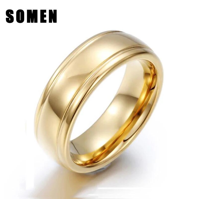 7MM Gold Color Men Tungsten Carbide Ring Fashion Classic Style Anti-Scratch For Wedding Bands Party Rings Jewelry anillos hombre
7MM Gold Color Men Tungsten Carbide Ring Fashion Classic Style Anti-Scratch For Wedding Bands Party Rings Jewelry anillos hombre