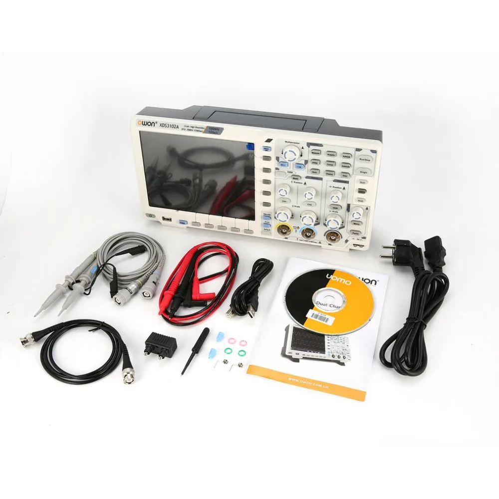 OWON XDS3102A двухканальный Глубокая память ЖК дисплей Дисплей цифровой запоминающий
