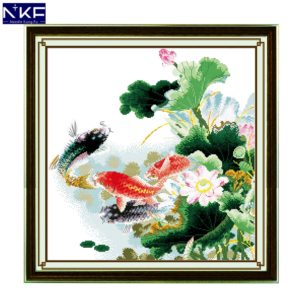 NKF Lotus Carps Picture Pattern Handmade Craft Needlework Cross Stitch Embroidery Kit Printed Stitching Cross Stitch Home Decor
NKF Lotus Carps Picture Pattern Handmade Craft Needlework Cross Stitch Embroidery Kit Printed Stitching Cross Stitch Home Decor