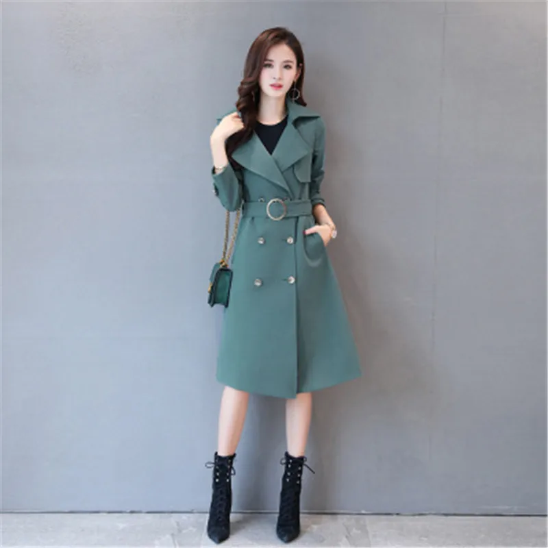 2019 New Spring Long Trench coat women Fashion Classic Double Breasted Belt High quality Trench coat Casual Business Outerwear
2019 New Spring Long Trench coat women Fashion Classic Double Breasted Belt High quality Trench coat Casual Business Outerwear