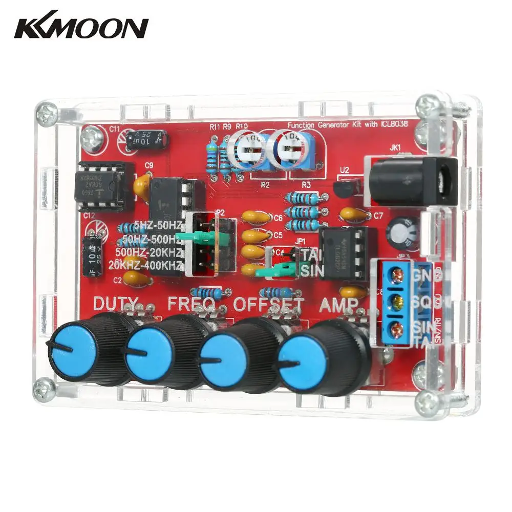 Signal Generator DIY Kit Sine/Triangle/Square/Sawtooth Output 5Hz~400kHz Adjustable Frequency Amplitude ICL8038
Signal Generator DIY Kit Sine/Triangle/Square/Sawtooth Output 5Hz~400kHz Adjustable Frequency Amplitude ICL8038