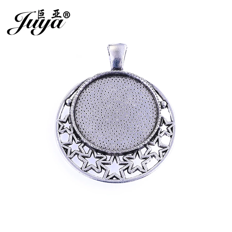 JUYA полые звезды круглые ювелирные изделия поставки 4 шт./лот Fit 25 мм Cameo DIY Ожерелье