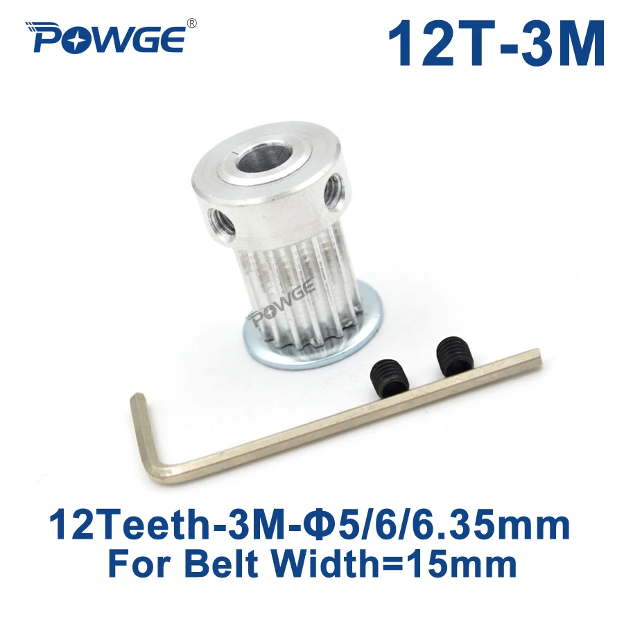 POWGE 12 Teeth HTD 3M Synchronous Pulley Bore 4/5/6/6.35mm for Width 15mm HTD3M Timing belt HTD3M Pulley Belts Wheel 12Teeth 12T
POWGE 12 Teeth HTD 3M Synchronous Pulley Bore 4/5/6/6.35mm for Width 15mm HTD3M Timing belt HTD3M Pulley Belts Wheel 12Teeth 12T