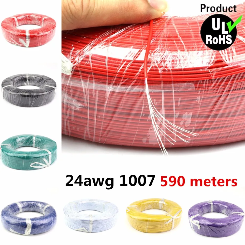 590 Meters a roll Flexible Stranded of 24AWG 10 Colors UL1007 OD 1.4mm Environmental PVC Electronic Wire DHL Shipping
590 Meters a roll Flexible Stranded of 24AWG 10 Colors UL1007 OD 1.4mm Environmental PVC Electronic Wire DHL Shipping