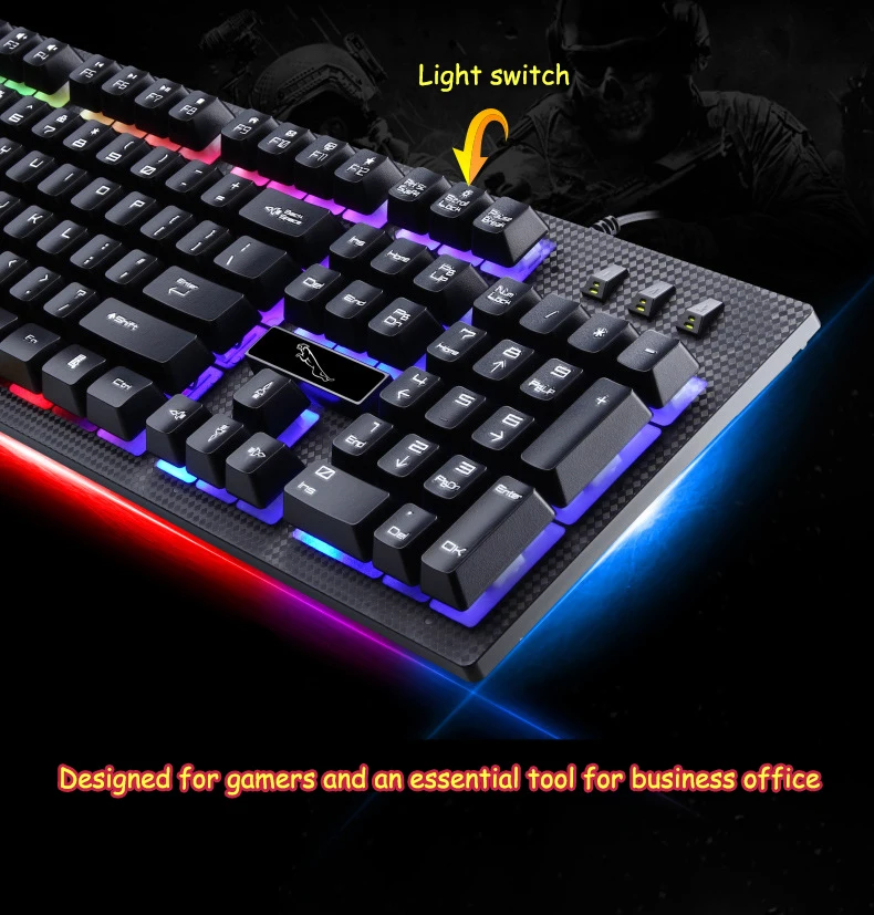 USB Wired Mechanical Feeling Keyboard with RGB Backlit Gaming Keyboard Waterproof 104Keys For PC Computer Gamer Overwatch Dota 2
USB Wired Mechanical Feeling Keyboard with RGB Backlit Gaming Keyboard Waterproof 104Keys For PC Computer Gamer Overwatch Dota 2