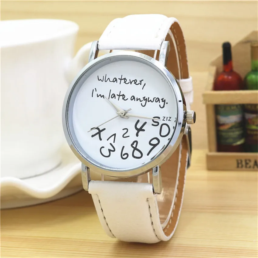 New Listing Fashion Women Leather Watch Whatever I Am Late Anyway Letter Watches Wrist Watches for Women D50
New Listing Fashion Women Leather Watch Whatever I Am Late Anyway Letter Watches Wrist Watches for Women D50