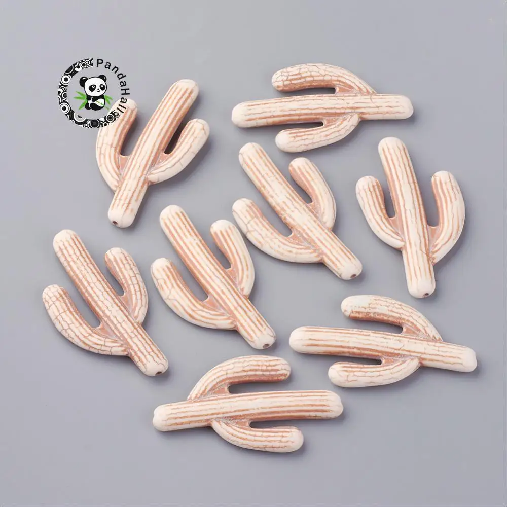 PandaHall 50pc Cactus Shape Synthetic Howlite Beads, Wheat, 59x34x6mm, Hole: 2mm
PandaHall 50pc Cactus Shape Synthetic Howlite Beads, Wheat, 59x34x6mm, Hole: 2mm