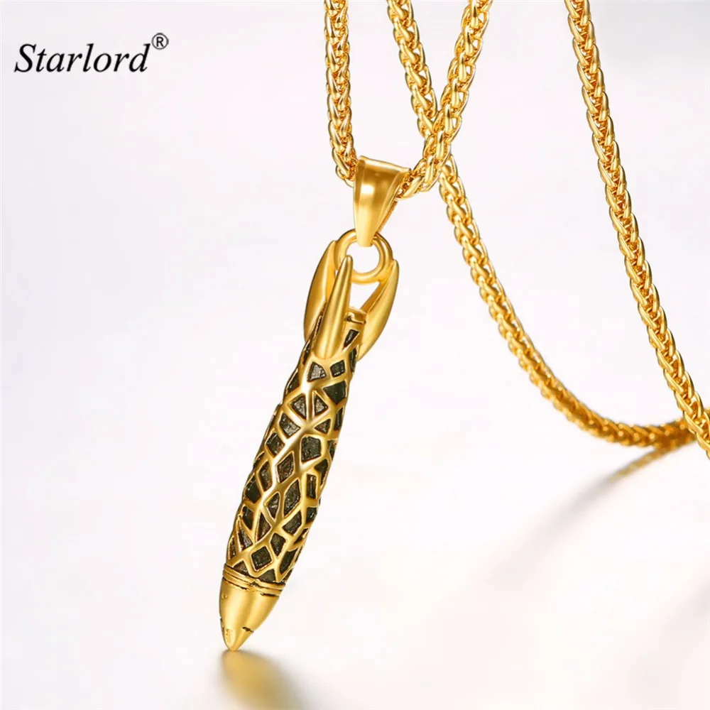 Подвеска Starlord Rocket Charm ожерелье из нержавеющей стали/золотистого/черного цвета