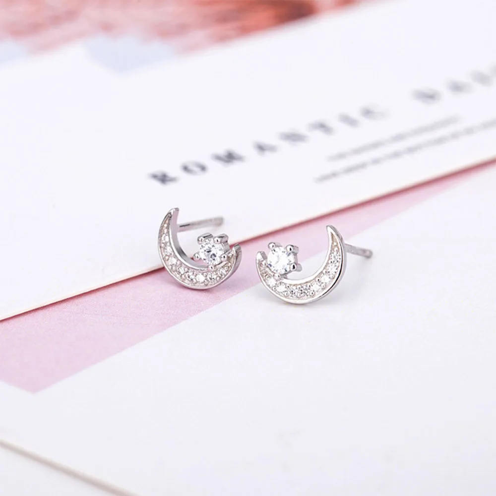 Authentic 925 Sterling Silver Earring Small Moon Star Crystal Stud Earring For Women Wedding Party Jewelry Gift
Authentic 925 Sterling Silver Earring Small Moon Star Crystal Stud Earring For Women Wedding Party Jewelry Gift