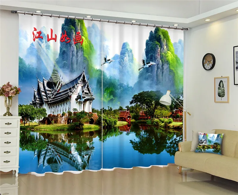 Curtains Luxury Blackout 3D Window Curtains For Living Room Bedroom Drapes cortinas Rideaux Customized size Chinese mountain
Curtains Luxury Blackout 3D Window Curtains For Living Room Bedroom Drapes cortinas Rideaux Customized size Chinese mountain