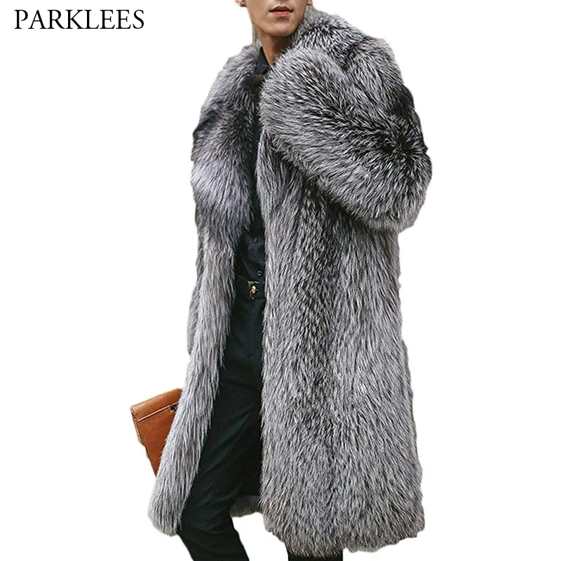 Men's Luxury North Winter Warm Faux Fur Long Jacket 2018 Brand New Faux Fox Fur Thicken Notched Overcoat Men Punk Outwear Gray
Men's Luxury North Winter Warm Faux Fur Long Jacket 2018 Brand New Faux Fox Fur Thicken Notched Overcoat Men Punk Outwear Gray