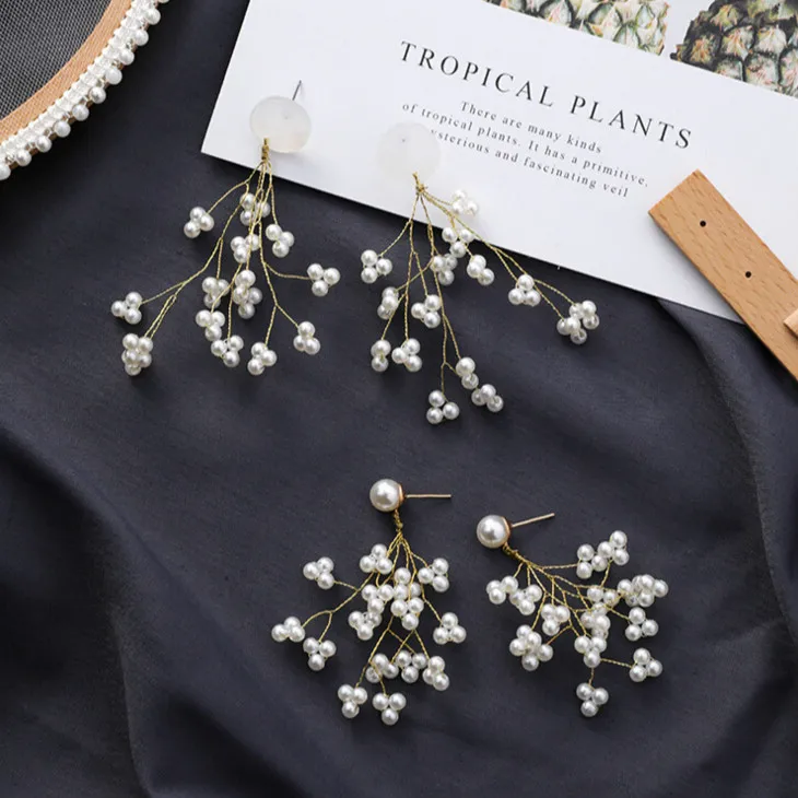 Fashion Pear Alloy Branch Long Dangle Earrings for Elegant Women Bridal Wedding Jewelry Bohemian | Украшения и аксессуары