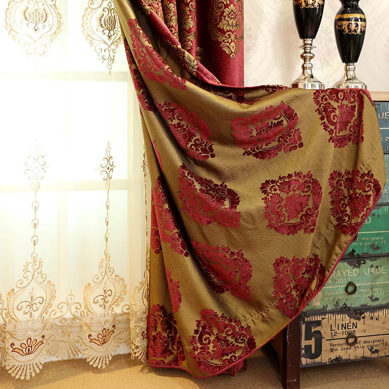 Top European luxury jacquard Red villa Blackout Curtain for Living Room Windows classic high-end custom Curtains for Bedroom
Top European luxury jacquard Red villa Blackout Curtain for Living Room Windows classic high-end custom Curtains for Bedroom