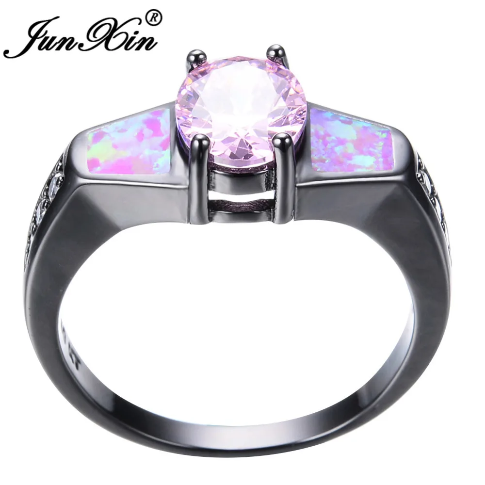 JUNXIN Women Girl Pink Fire Opal Ring Black Gold Filled Wedding Party Engagement Pink AAA Zircon Ring Bijoux Romantic Jewelry
JUNXIN Women Girl Pink Fire Opal Ring Black Gold Filled Wedding Party Engagement Pink AAA Zircon Ring Bijoux Romantic Jewelry