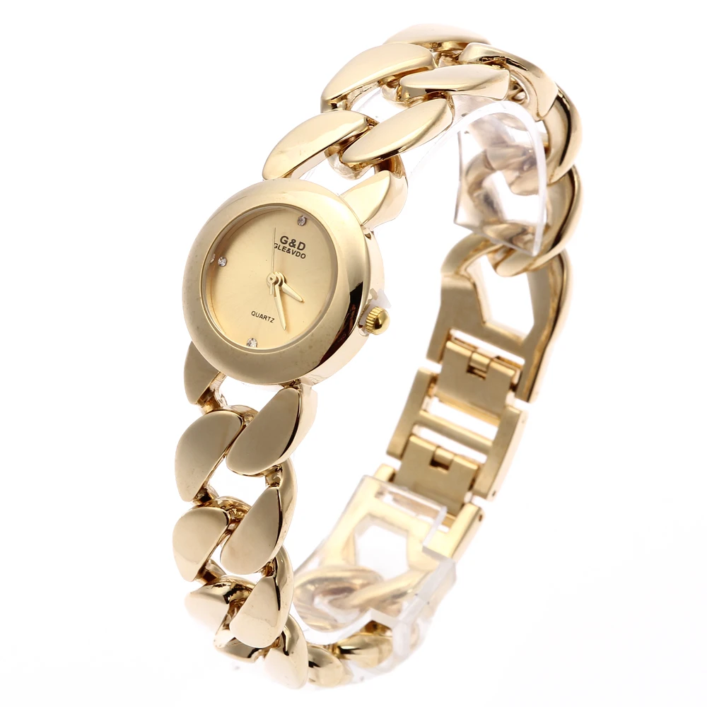 2016 New Fashion G&D Women Wrist Watch Gold Single Chain Stainless Steel Band Analog Women's Luxury Fashion Quartz Wrist Watches
2016 New Fashion G&D Women Wrist Watch Gold Single Chain Stainless Steel Band Analog Women's Luxury Fashion Quartz Wrist Watches
