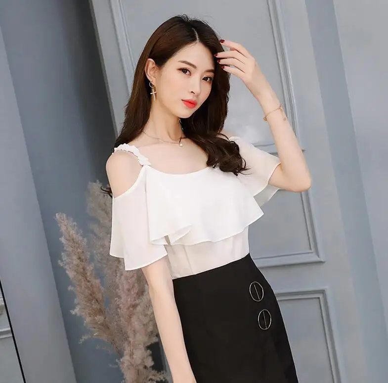 Women's spring summer sexy off shoulder OL chiffon shirt female ruffles basic Shirt plus size Blouse TB286
Women's spring summer sexy off shoulder OL chiffon shirt female ruffles basic Shirt plus size Blouse TB286