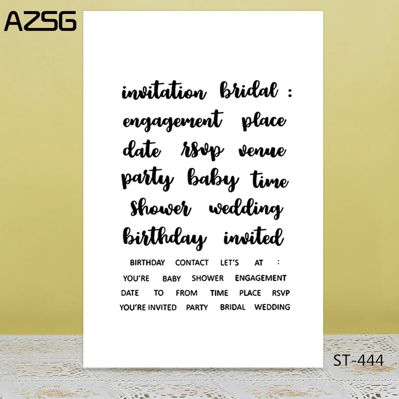 AZSG Birthday Wedding Congratulations Clear Stamps For DIY Scrapbooking/Card Making/Album Decorative Silicone Stamp Crafts
AZSG Birthday Wedding Congratulations Clear Stamps For DIY Scrapbooking/Card Making/Album Decorative Silicone Stamp Crafts