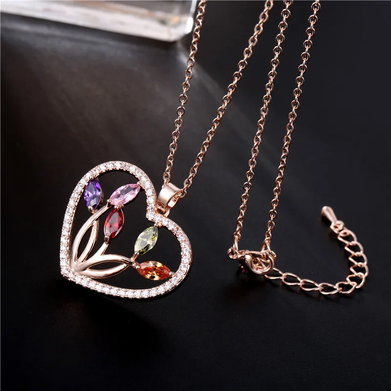 FYM Fashion High Quality Rose Gold Color Heart Shape Cubic Zirconia Wedding Necklaces Crystal Jewelry Statement For Party
FYM Fashion High Quality Rose Gold Color Heart Shape Cubic Zirconia Wedding Necklaces Crystal Jewelry Statement For Party