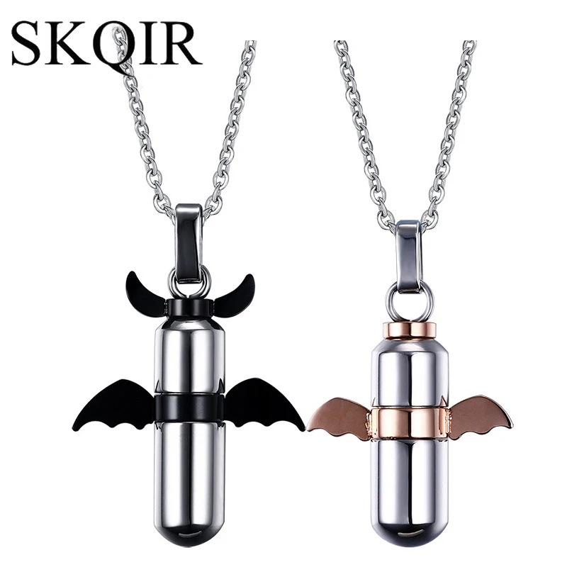 SKQIR Fashion Open Capsule Necklaces Perfume Bottle Pill Cross Angle Pendant 316 Stainless Steel Necklace Chain For Women Gift
SKQIR Fashion Open Capsule Necklaces Perfume Bottle Pill Cross Angle Pendant 316 Stainless Steel Necklace Chain For Women Gift