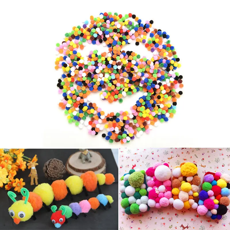 Игрушки с помпоном круглой формы 1000 шт. мягкие поделки подарок для детей разные