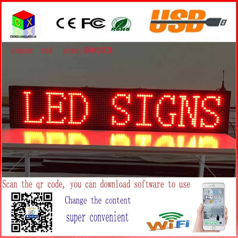 40X8 inch P10 indoor RED LED sign wireless programmable rolling information 1000x200MM led display screen
40X8 inch P10 indoor RED LED sign wireless programmable rolling information 1000x200MM led display screen