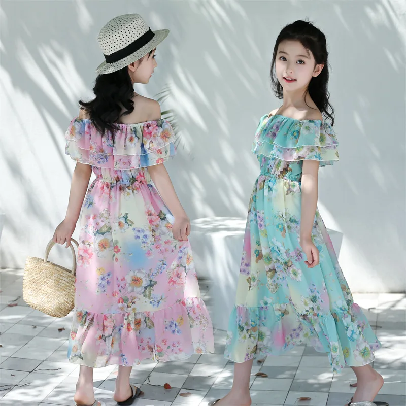 Summer chiffon print Girls dress elegant Bohemia Long dress Girls flower print Sexy beach dress 4-11years
Summer chiffon print Girls dress elegant Bohemia Long dress Girls flower print Sexy beach dress 4-11years