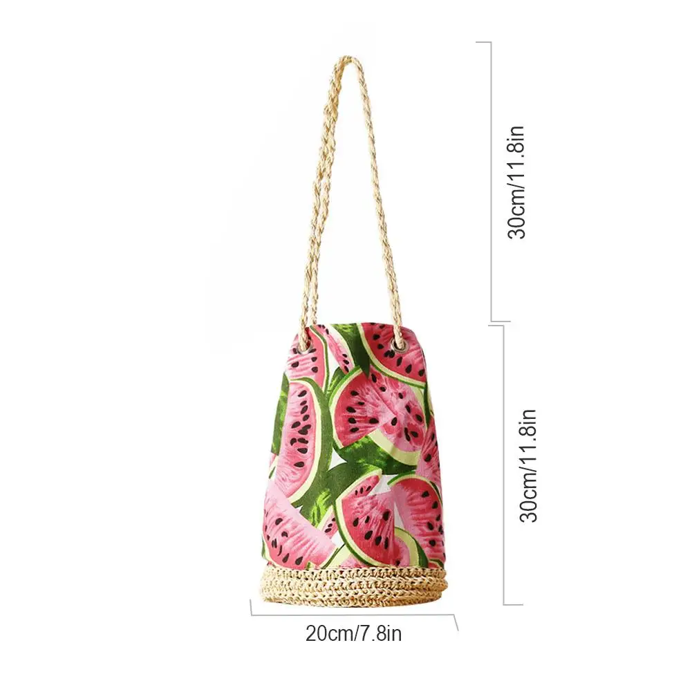 New Chic Straw Handwoven Tote Crossbody Shoulder Bag Crochet Bucket Tassel Straw Braided Bag Print Watermelon Woven Beach Bags
New Chic Straw Handwoven Tote Crossbody Shoulder Bag Crochet Bucket Tassel Straw Braided Bag Print Watermelon Woven Beach Bags