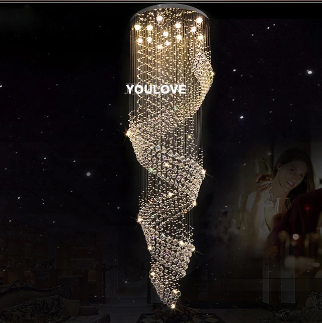 Modern Spiral Crystal Chandeliers Lights Fixture K9 Crystal Droplight Home Indoor Lighting Hotel Restaurant Lamps D60/80/100cm
Modern Spiral Crystal Chandeliers Lights Fixture K9 Crystal Droplight Home Indoor Lighting Hotel Restaurant Lamps D60/80/100cm