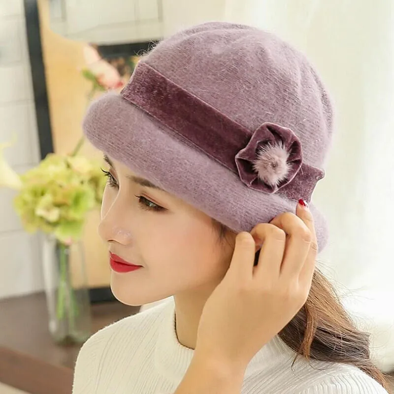 New Winter Hat Sets For Women Warm Knitted Floral Skullies Solid Color Wool Mixed Rabbit Fur Beanies Baggy Headwear Cap
New Winter Hat Sets For Women Warm Knitted Floral Skullies Solid Color Wool Mixed Rabbit Fur Beanies Baggy Headwear Cap