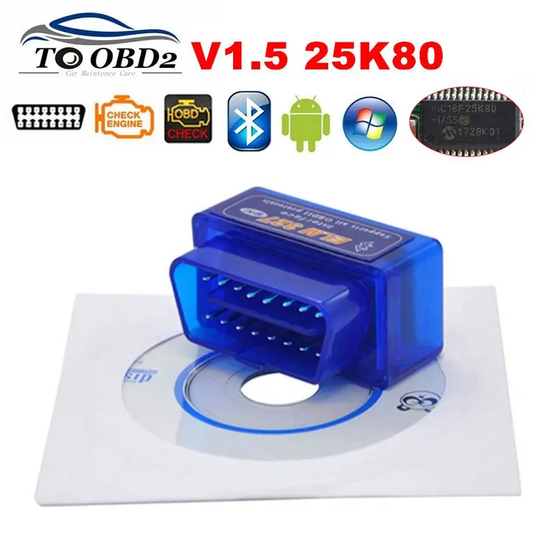 Super Mini ELM327 V1.5 PIC18F25K80 Chip Bluetooth OBD2 ELM327 Scanner Adapter Car Diagnostic Tool For Android For OBDII Protocol
Super Mini ELM327 V1.5 PIC18F25K80 Chip Bluetooth OBD2 ELM327 Scanner Adapter Car Diagnostic Tool For Android For OBDII Protocol