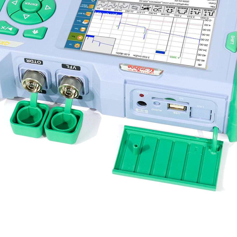 Large Dynamic Range 38dB KOMSHINE QX50-P2 PON OTDR 1310/1550+1625nm 32/30/28dB OTDR Cable Tester
Large Dynamic Range 38dB KOMSHINE QX50-P2 PON OTDR 1310/1550+1625nm 32/30/28dB OTDR Cable Tester