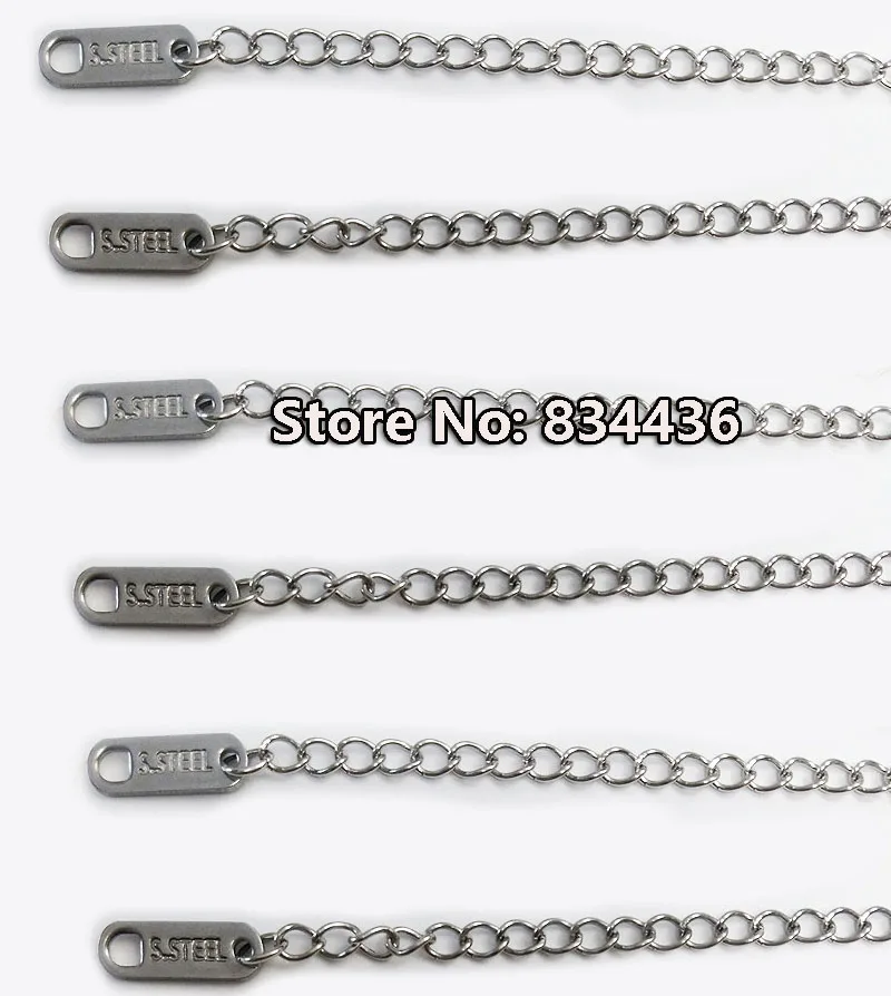 Free Shipping 2mm3mmx5cm stainless steel necklace extend chain "S.STEEL" letters Pendant accessories Jewelry DIY extender 100pcs
Free Shipping 2mm3mmx5cm stainless steel necklace extend chain "S.STEEL" letters Pendant accessories Jewelry DIY extender 100pcs