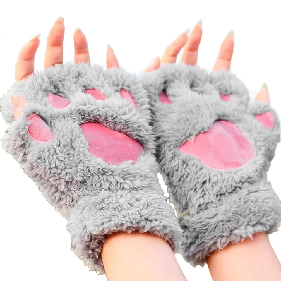 Ladies Fluffy Plush Bear Paw Warm Gloves Novelty Soft Women Gloves Cat Claw Womens Gloves Fingerless Winter Women's Gloves
Ladies Fluffy Plush Bear Paw Warm Gloves Novelty Soft Women Gloves Cat Claw Womens Gloves Fingerless Winter Women's Gloves