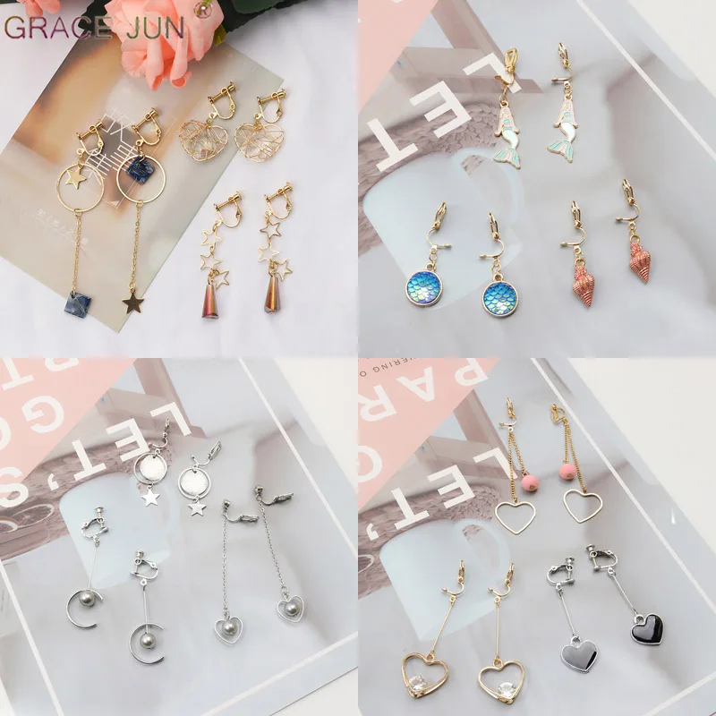 GRACE JUN 3 Pairs /set Clip on Earrings Non Pierced for Women Luxury Geometric Clip Earrings Heart Flower Tassel Cuff Earrings
GRACE JUN 3 Pairs /set Clip on Earrings Non Pierced for Women Luxury Geometric Clip Earrings Heart Flower Tassel Cuff Earrings