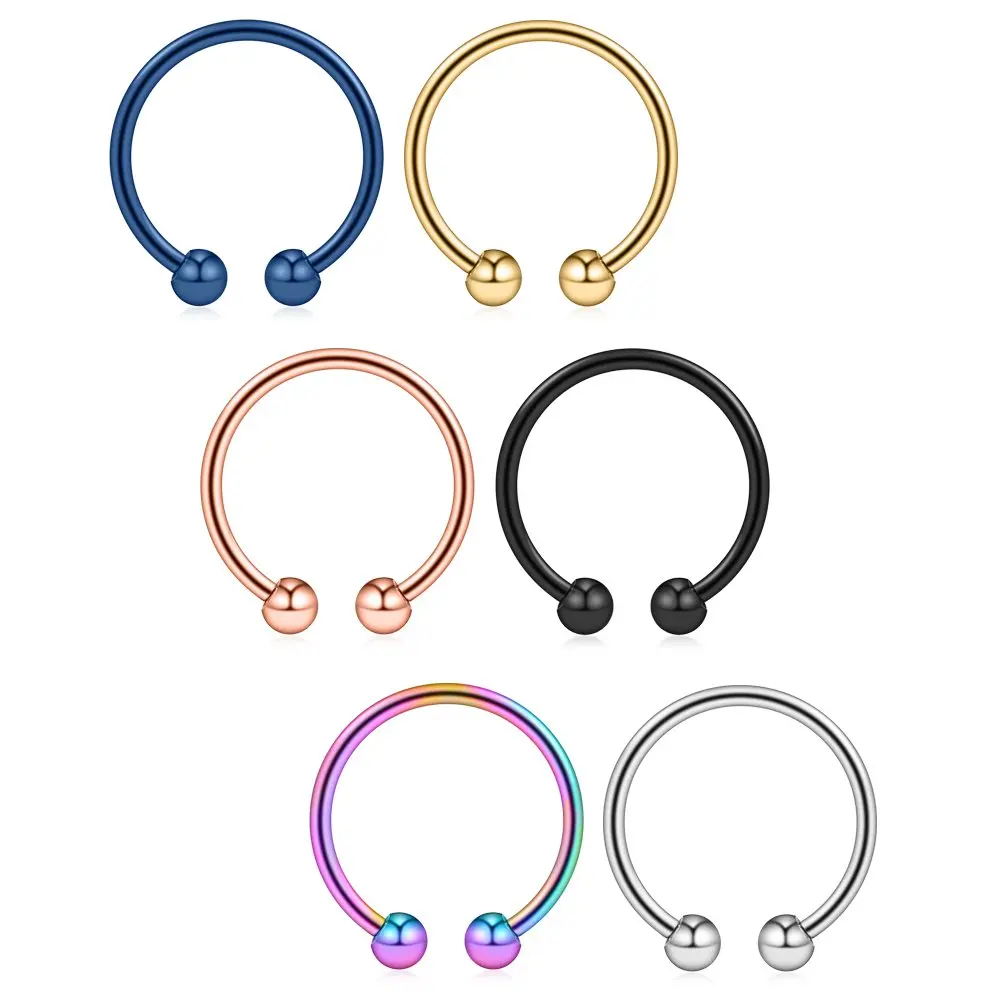 316L Surgical Steel Non-Piercing Fake Faux Clip On Septum Nose Hoop Ring Body Jewelry Piercing Unisex 20 Gauge 5/16"(8mm) 2-6PCS
316L Surgical Steel Non-Piercing Fake Faux Clip On Septum Nose Hoop Ring Body Jewelry Piercing Unisex 20 Gauge 5/16"(8mm) 2-6PCS