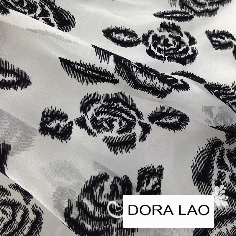 120cm wide black flocking white organza fashion lace fabric for dress diy patchwork material
120cm wide black flocking white organza fashion lace fabric for dress diy patchwork material