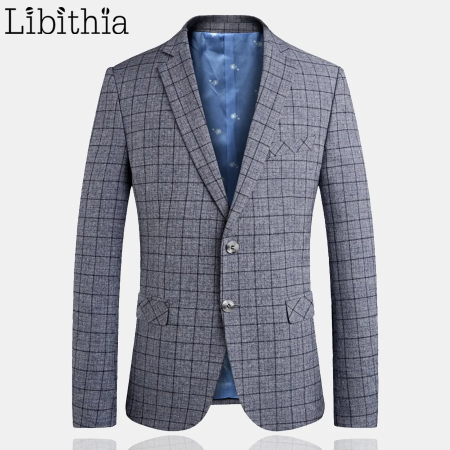 Mens Two Buttons Blazer Plaid Print Wedding Smart Casual Luxury Slim Fit Jacket High Quality M-3XL Grey Clothes Male T248
Mens Two Buttons Blazer Plaid Print Wedding Smart Casual Luxury Slim Fit Jacket High Quality M-3XL Grey Clothes Male T248