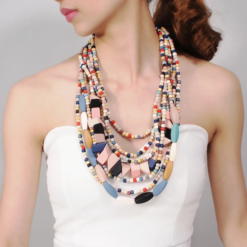 MANILAI Boho Multicolor Woods Necklaces For Women Long Wooden Beads Pendant Statement Necklace Beaded Ethnic Jewelry Handmade
MANILAI Boho Multicolor Woods Necklaces For Women Long Wooden Beads Pendant Statement Necklace Beaded Ethnic Jewelry Handmade