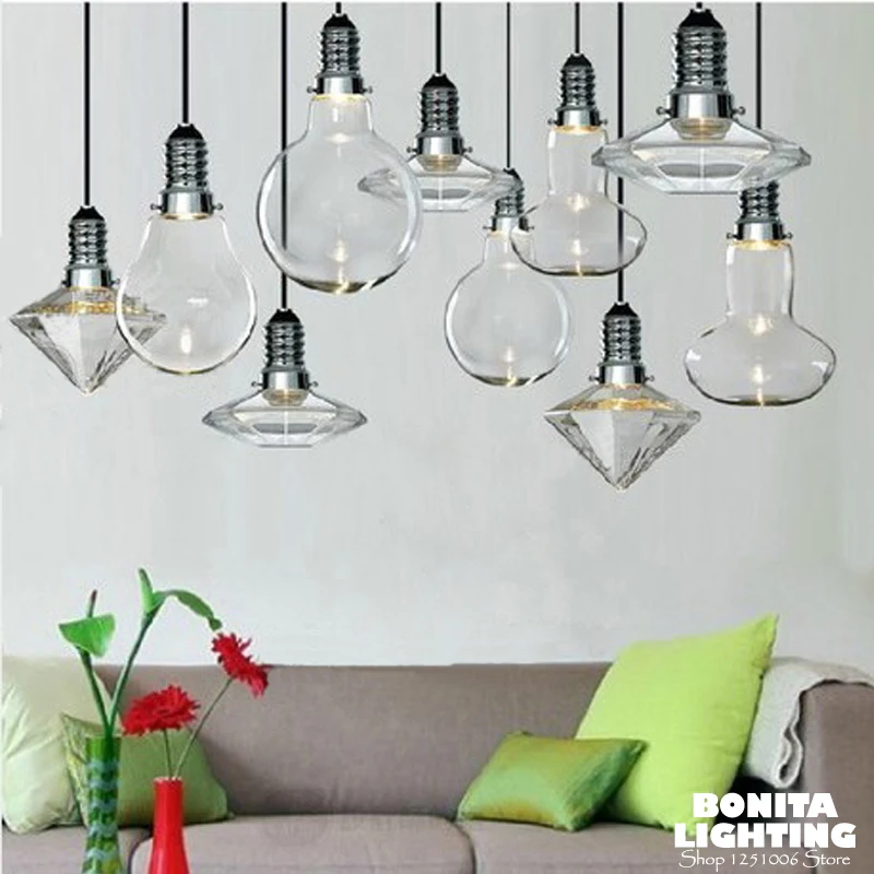 hanging lamp cord Home Lighting Modern Crystal Glass Diamon modern pendant lamp led G4 big bulb pendant lighting glass lampshade
hanging lamp cord Home Lighting Modern Crystal Glass Diamon modern pendant lamp led G4 big bulb pendant lighting glass lampshade