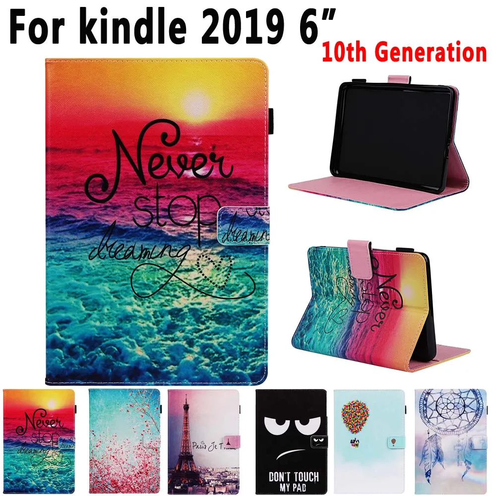 Чехол для Amazon Kindle 2019 6 дюймов 10 поколение модный окрашенный мягкий ударопрочный с