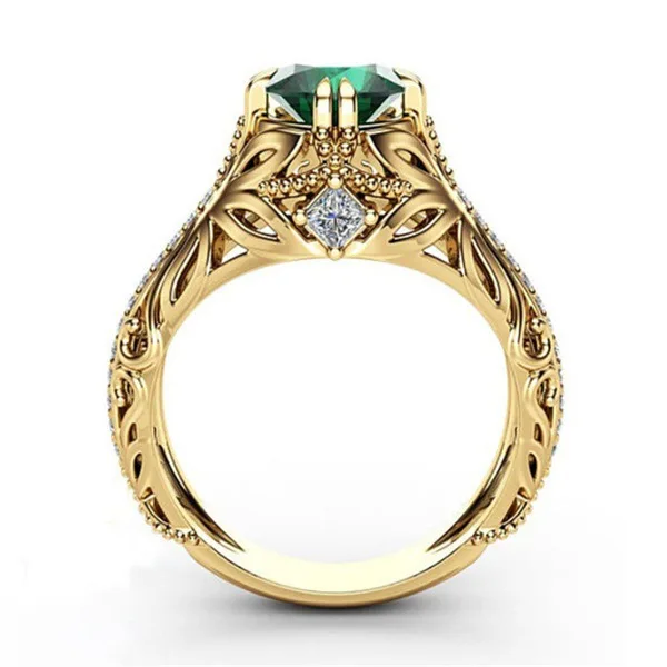 Luxury Female green Stone Cubic Zircon Finger Ring Vintage Yellow Gold Filled Wedding Ring for Women Promise Engagement Ring
Luxury Female green Stone Cubic Zircon Finger Ring Vintage Yellow Gold Filled Wedding Ring for Women Promise Engagement Ring