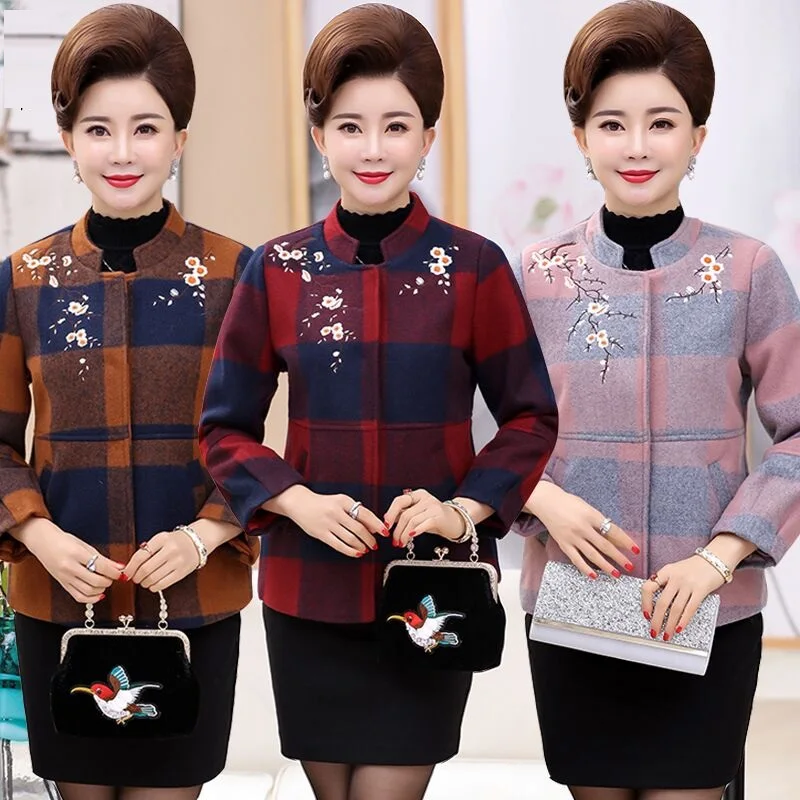 spring/autumn women's coats woolen clothing women's jacket print mid-aged women's jacket 4xl size mother's clothing gift
spring/autumn women's coats woolen clothing women's jacket print mid-aged women's jacket 4xl size mother's clothing gift