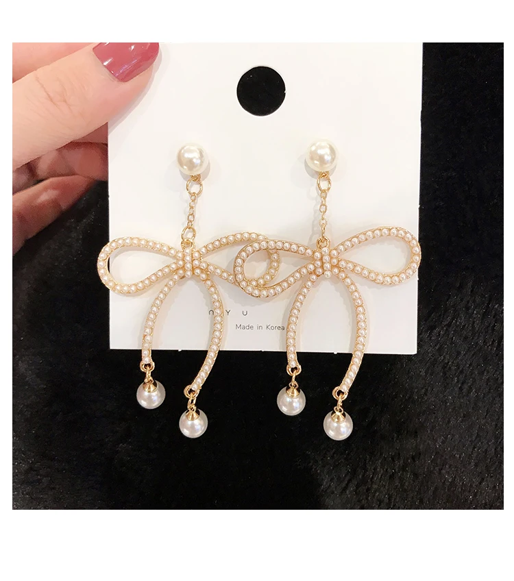 2019 new bow Korean sweet long earrings female temperament face small earrings high-grade earrings
2019 new bow Korean sweet long earrings female temperament face small earrings high-grade earrings