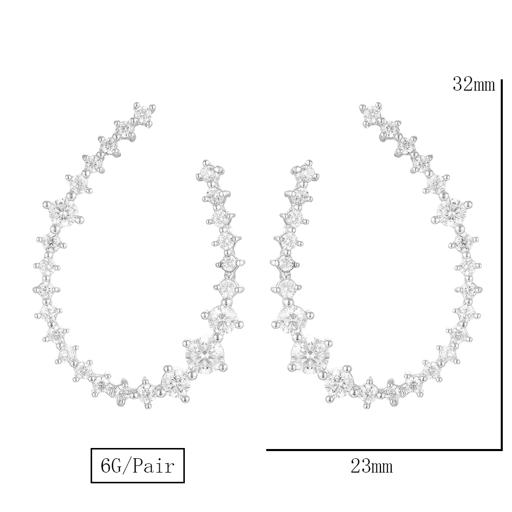 SisCathy Charm Colorful Luxury Slim Line Curved Full Mirco Paved Crystal Zirconia Earrings Women Wedding Earring Fashion Jewelry
SisCathy Charm Colorful Luxury Slim Line Curved Full Mirco Paved Crystal Zirconia Earrings Women Wedding Earring Fashion Jewelry