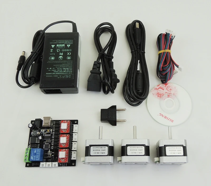 CNC 3 axis Laser engraving machine full kit, GRBL LASER CNC controller board 3 Axis Driver Board+3pcs nema17 motor+power supply
CNC 3 axis Laser engraving machine full kit, GRBL LASER CNC controller board 3 Axis Driver Board+3pcs nema17 motor+power supply