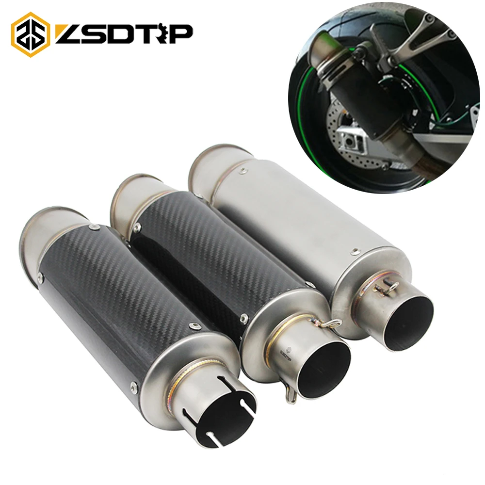 ZSDTRP 38-51mm Universal Motorcycle Exhaust Muffler SC Escape Moto Fit For Nmax Benelli BMW Honda Racing Pit Bike | Автомобили и