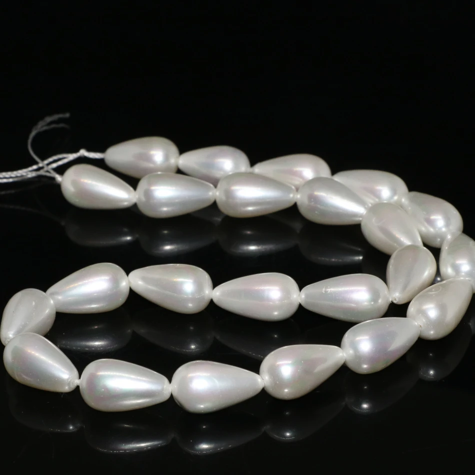 Hot sale teardrop fashion white natural shell pearl 10*18mm factory price waterdrop women pretty jewelry making 15inch B2280
Hot sale teardrop fashion white natural shell pearl 10*18mm factory price waterdrop women pretty jewelry making 15inch B2280
